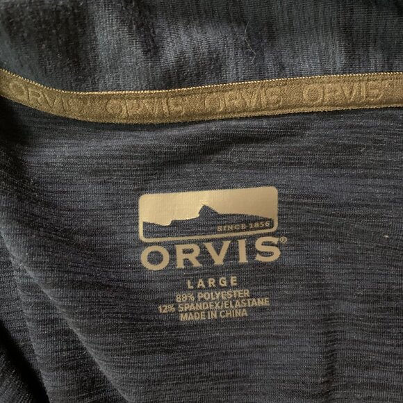 Orvis Performance Men's 1/4 Zip Navy Blue Large Pullover Long Sleeve Shirt EUC - Picture 3 of 13
